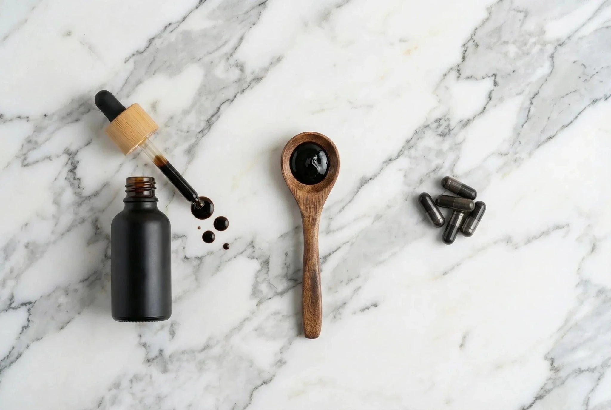 Comparison of Shilajit drops, resin and capsules for daily use and transparency