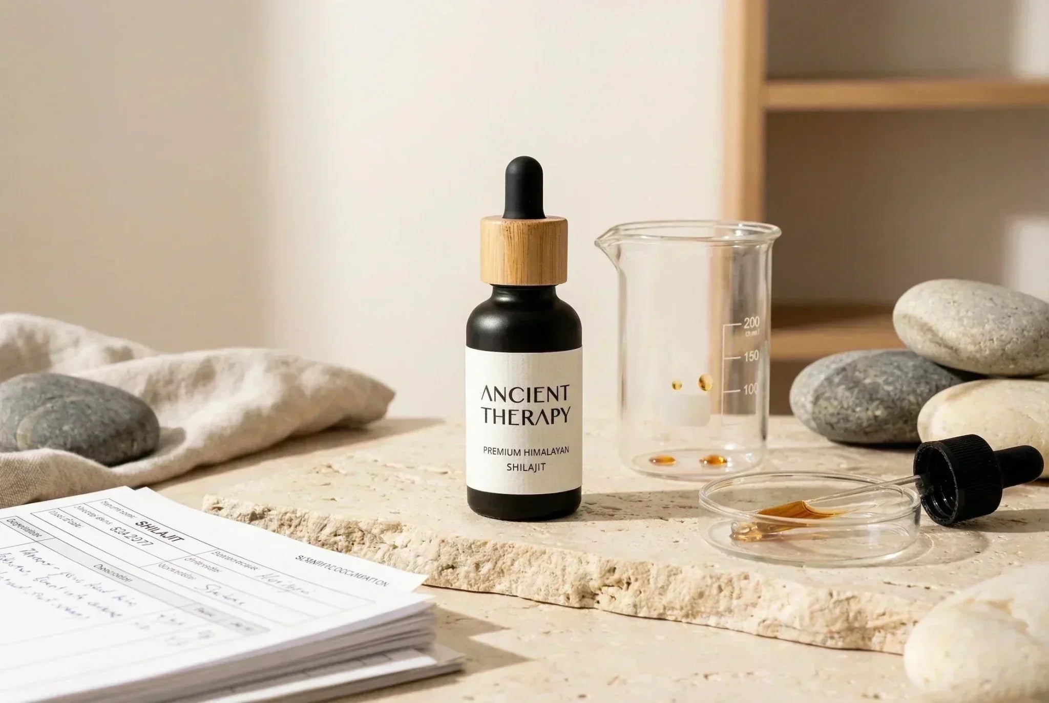 Labbtestad Shilajit avsedd för säker daglig användning med batchspecifik kvalitetskontroll.