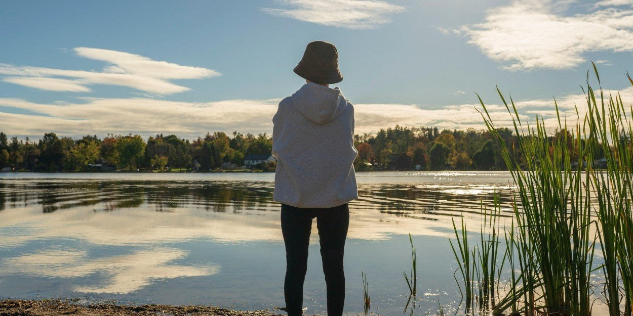 Woman in nature wondering about winter depression