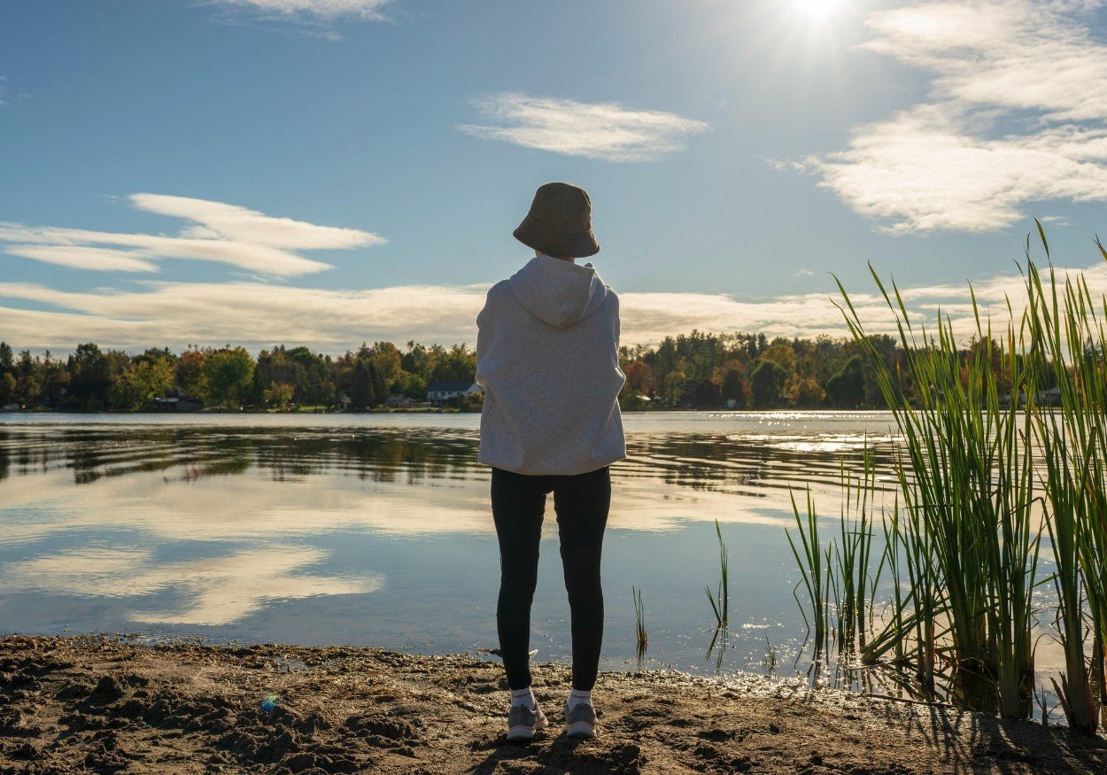 Woman in nature wondering about winter depression