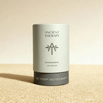 Ashwagandha 120 Capsules canister in natural light – Ancient Therapy, organic herbal supplement