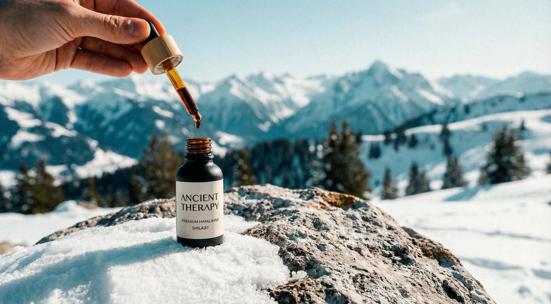 Natural adaptogen supplement lifestyle scene with earthy tones