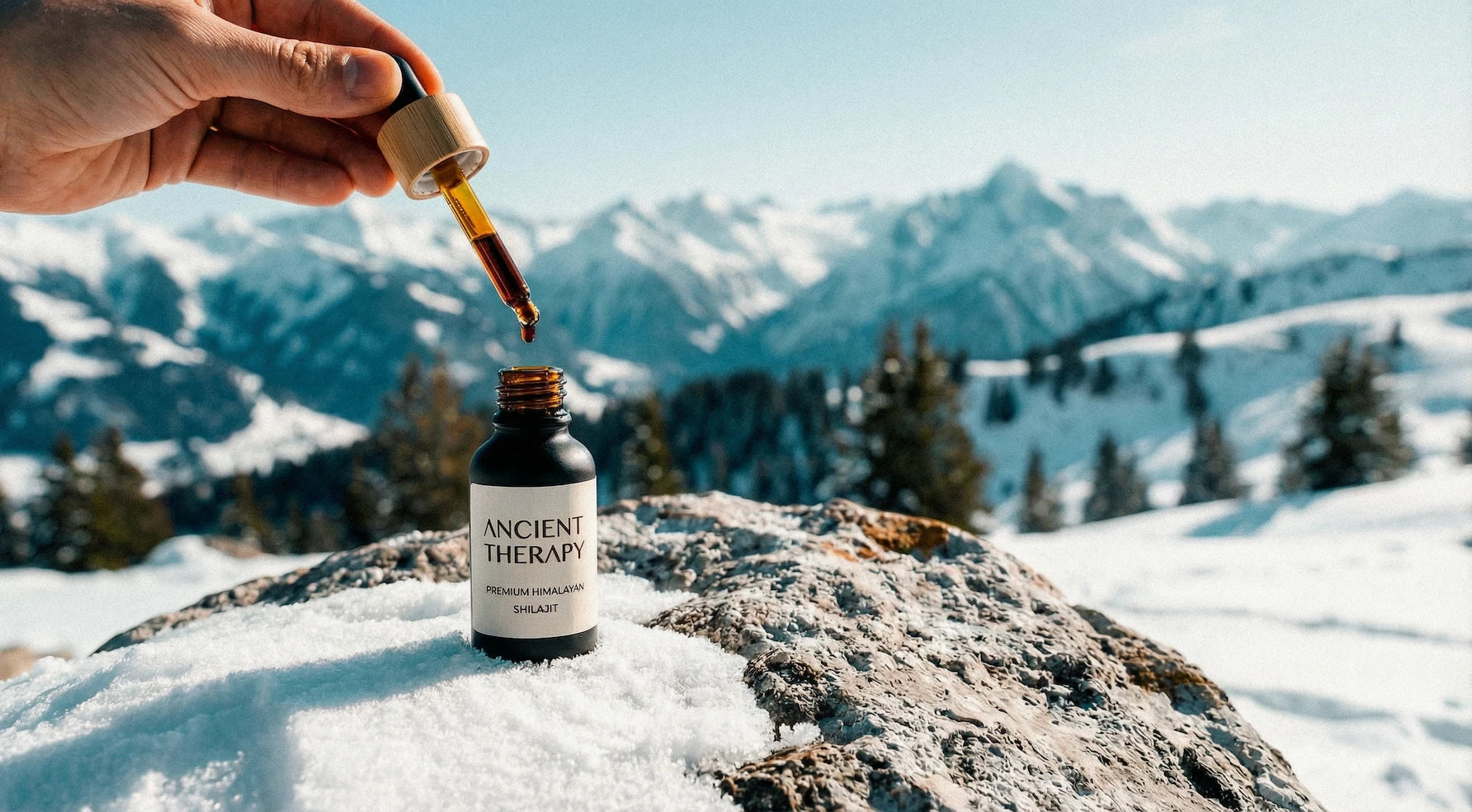 Natural adaptogen supplement lifestyle scene with earthy tones