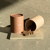 Chaga capsules in warm natural light