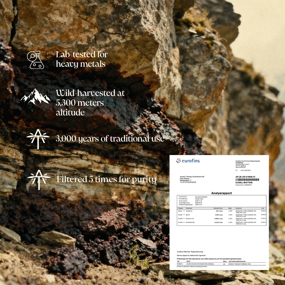 himalayan shilajit purity testing eurofins