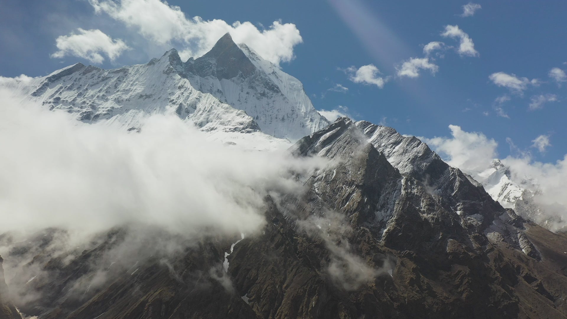 Drone video over the Himalayas