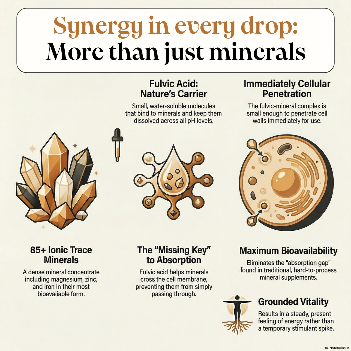 shilajit synergy fulvic acid minerals infograph
